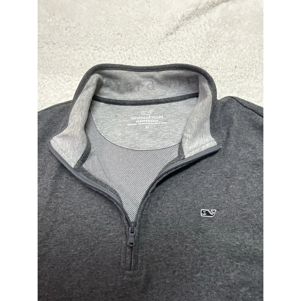 Vineyard Vines Pima‎ Cotton Quarter Zip Pullover Mens XL Charcoal Gray